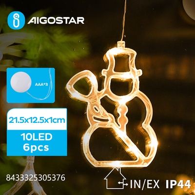 Adorno Navidad Figura Luz Mu�eco de Nieve con Ventosa